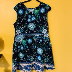 New York & Co Women’s Size XXL Blue Floral Dress NWOT